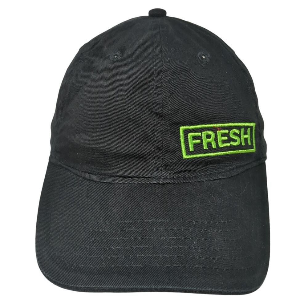 Subway Fresh Strapback Baseball Cap Black One Size Adjustable Embroidered Cotton
